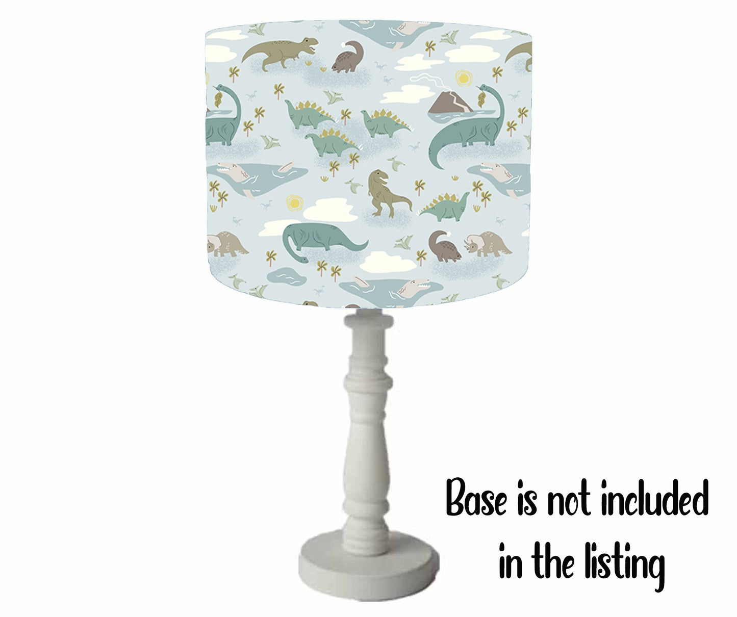 Pale Blue Dinosaur Lampshade, Roar!