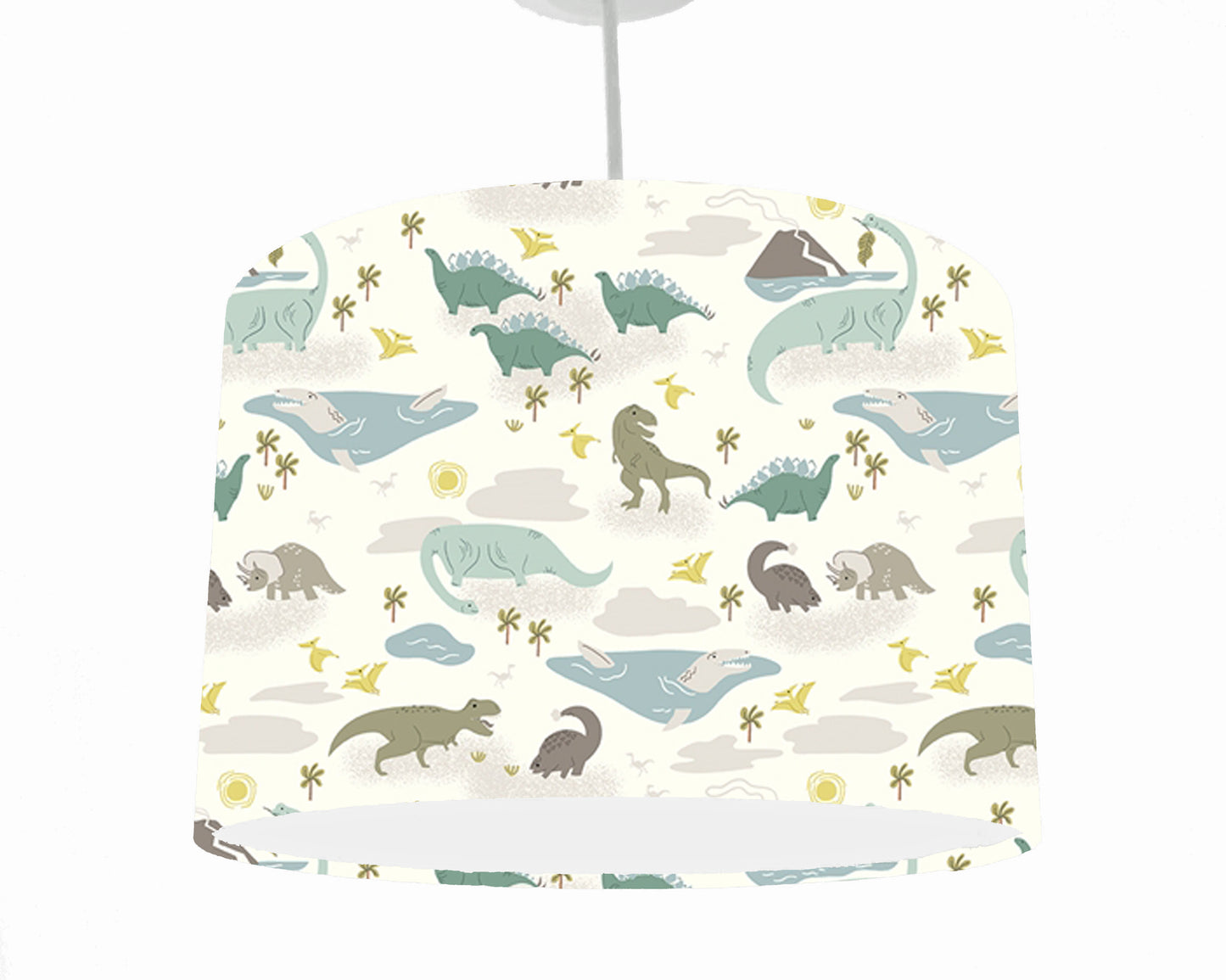 Cream Dinosaur Lampshade, Dinosaur Bedroom Lamp Shade