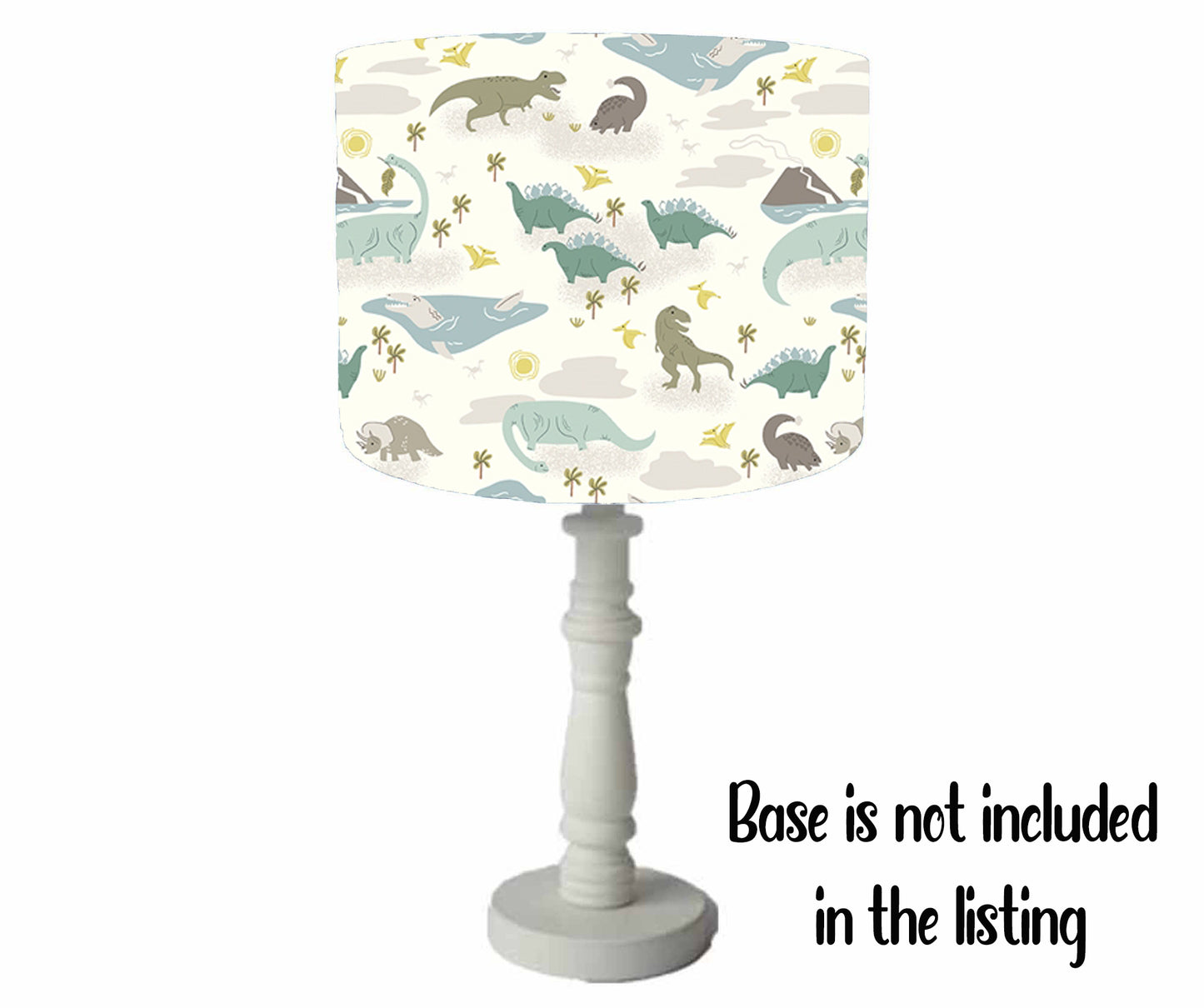 Cream Dinosaur Lampshade, Dinosaur Bedroom Lamp Shade