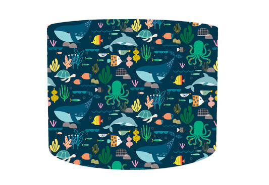 Ocean Themed Lampshade, Nautical Decor, Sea Themed Bedroom