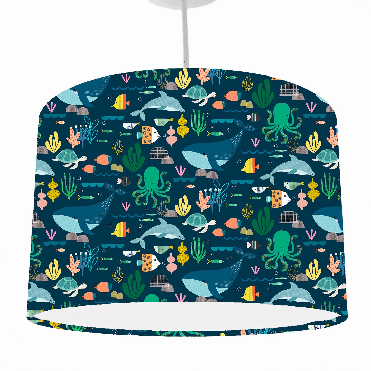 Ocean Themed Lampshade, Nautical Decor, Sea Themed Bedroom