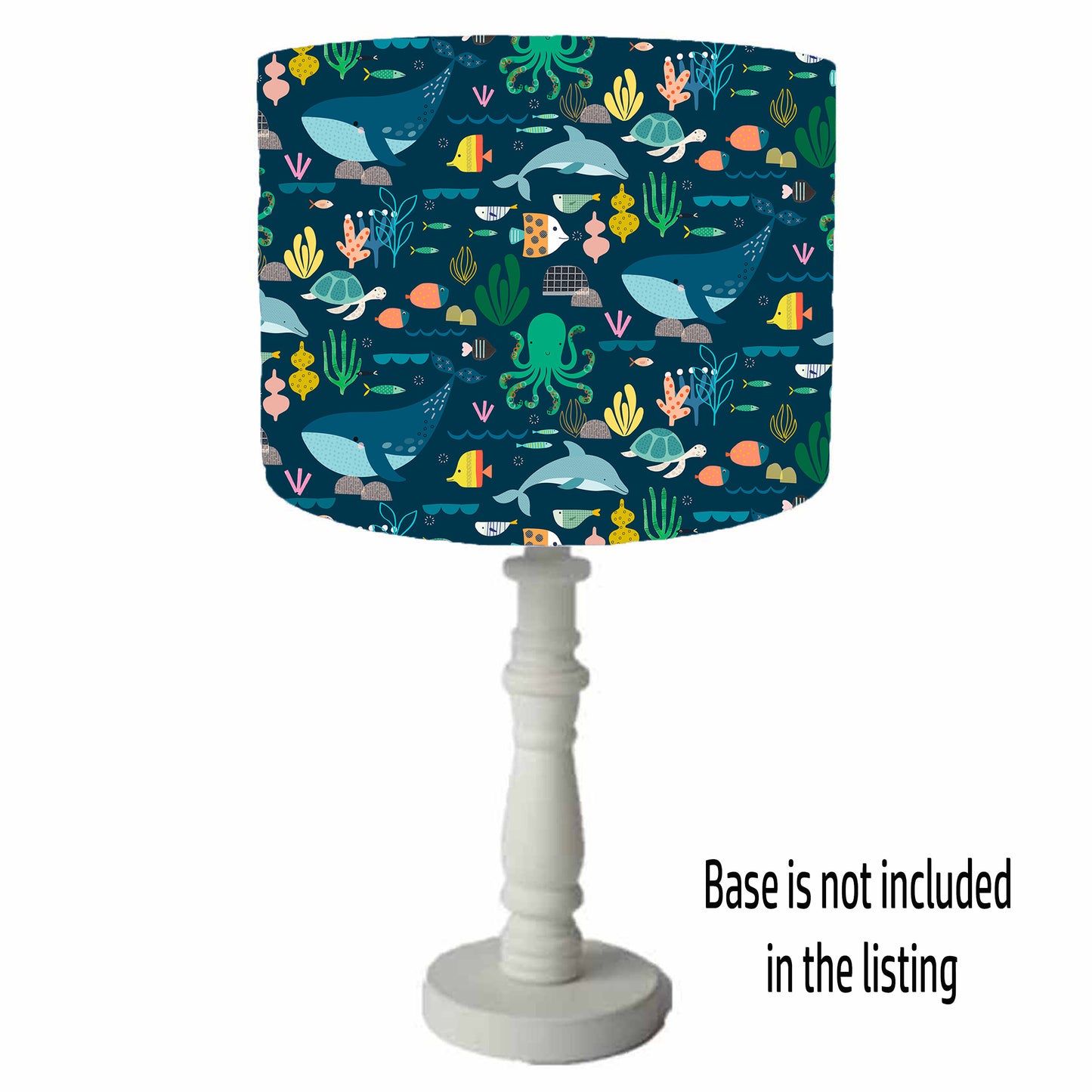 Ocean Themed Lampshade, Nautical Decor, Sea Themed Bedroom