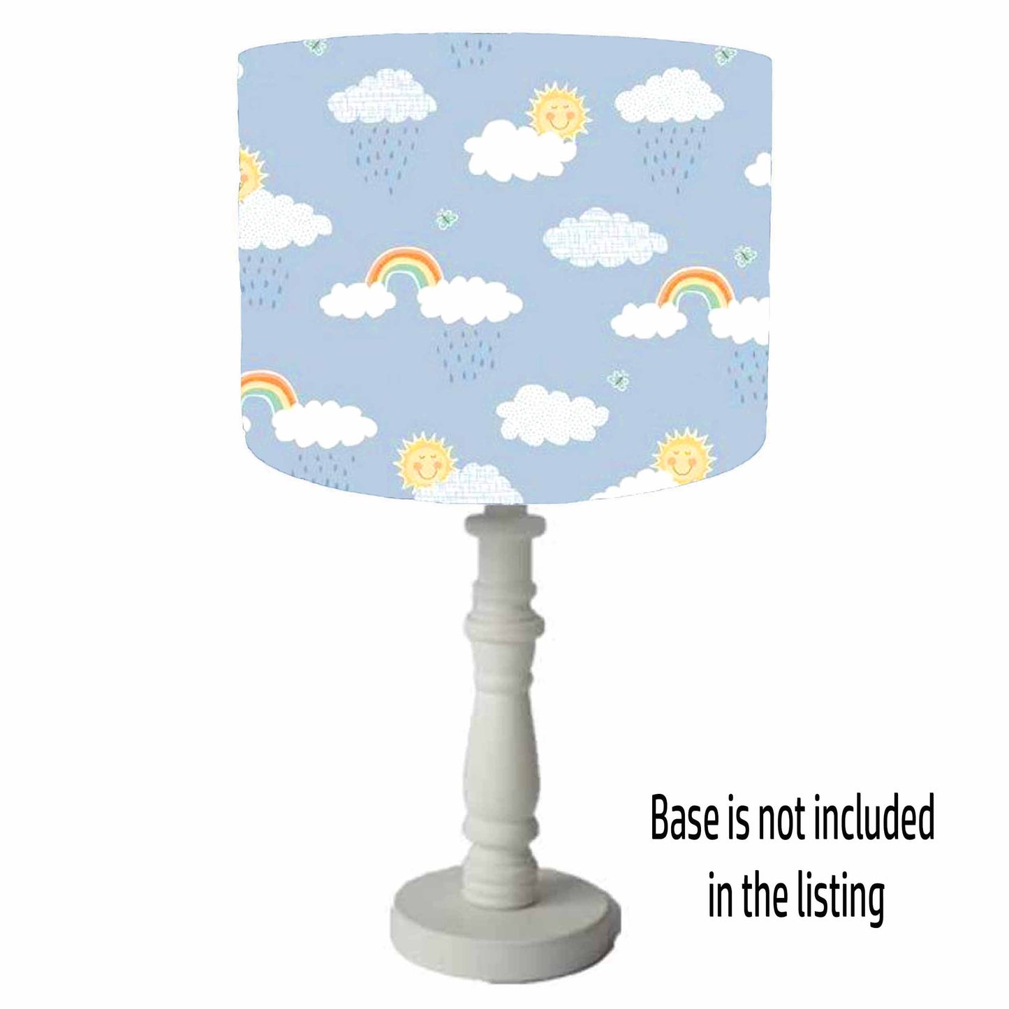 Blue Rainbow, Clouds And Sunshine Lamp Shade, Children Ceiling Shade