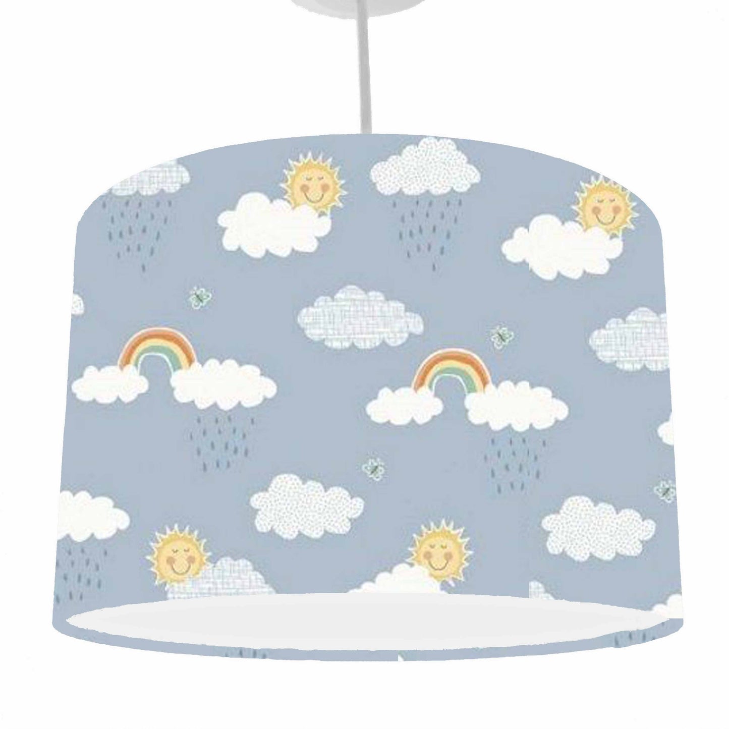 Blue Rainbow, Clouds And Sunshine Lamp Shade, Children Ceiling Shade