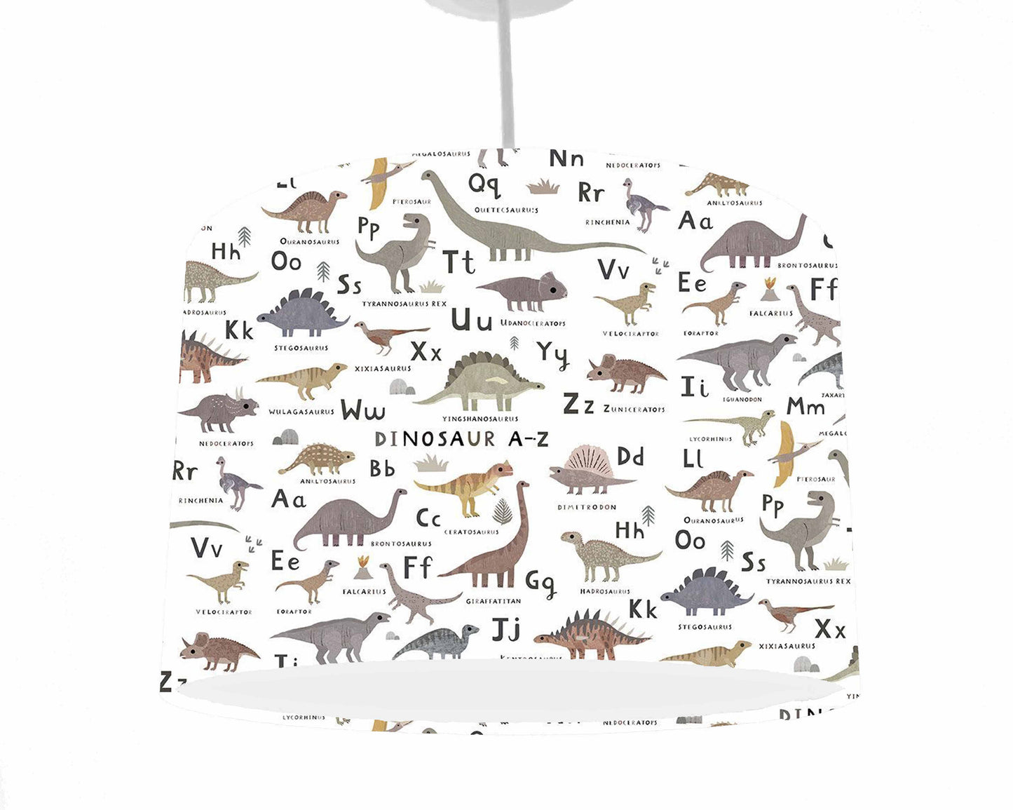 A to Z Dinosaur Lampshade, Dinosaur Bedroom Decor, Educational Decor