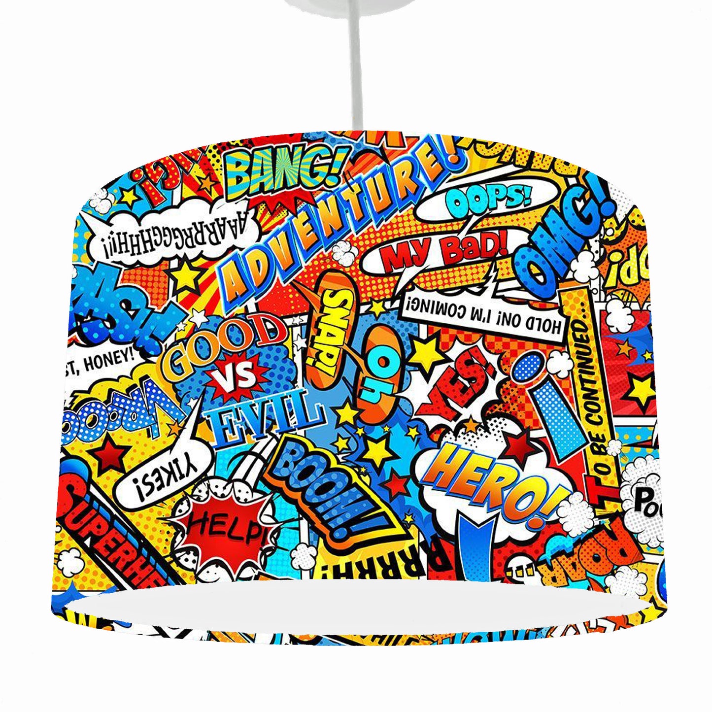 Superhero Lampshade, Colourful Kids Room Decor