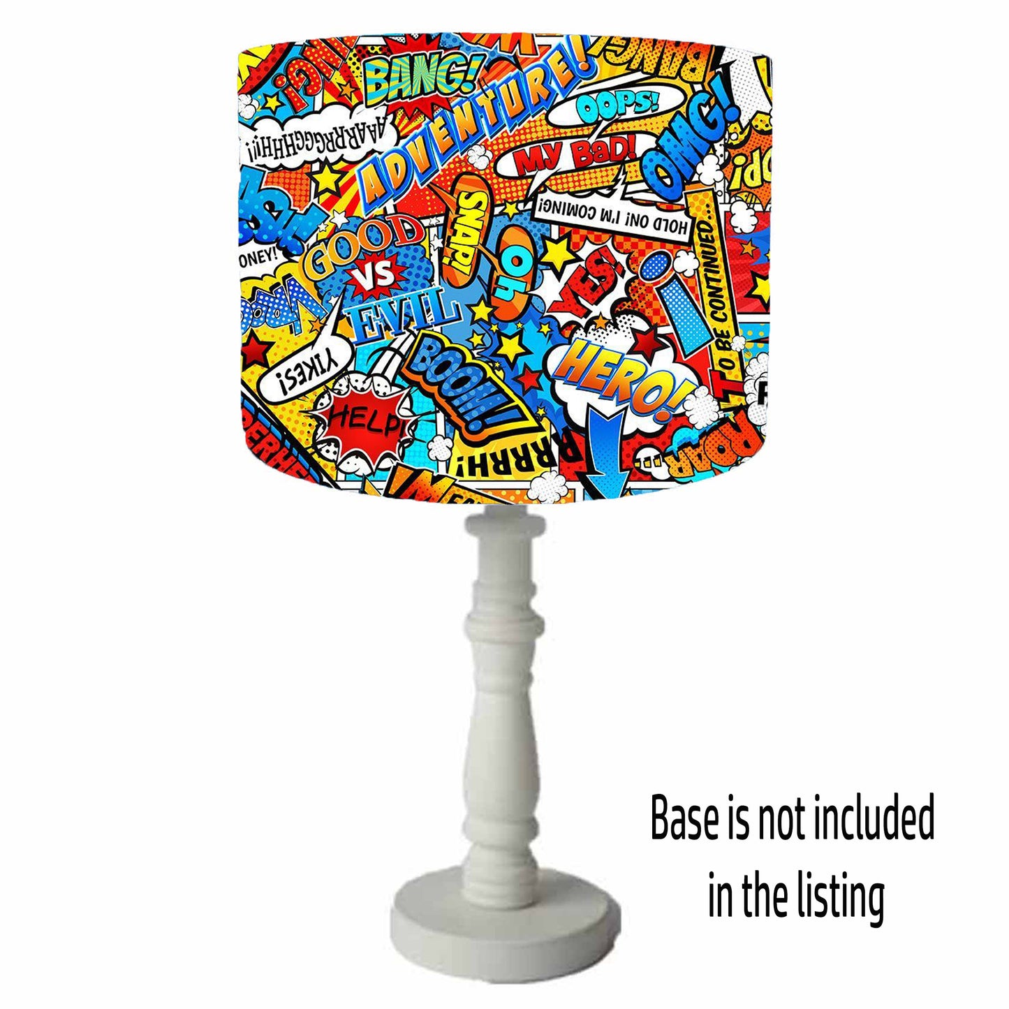 Superhero Lampshade, Colourful Kids Room Decor