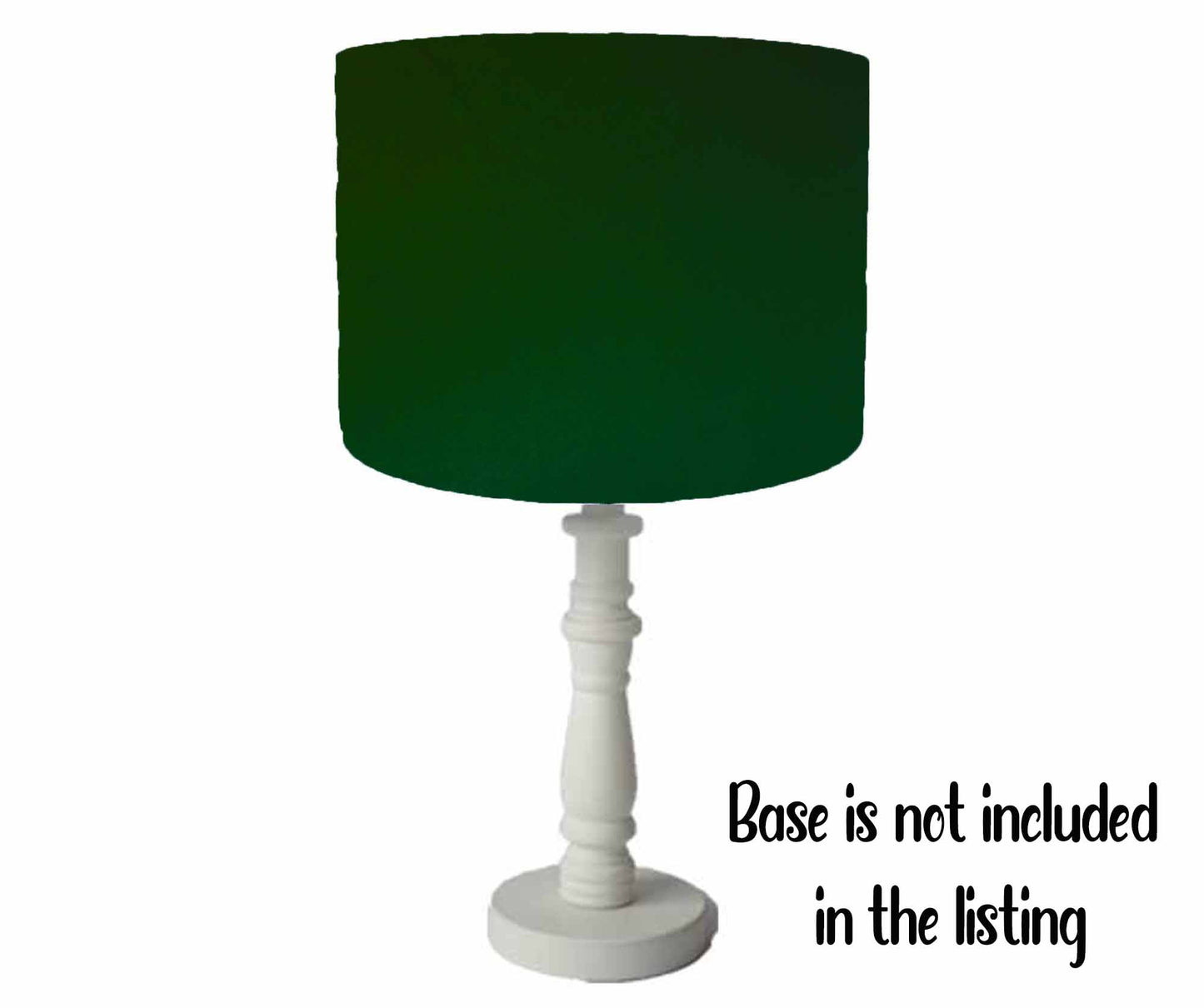 hunter green velvet table lamp shade, view from a lamp base
