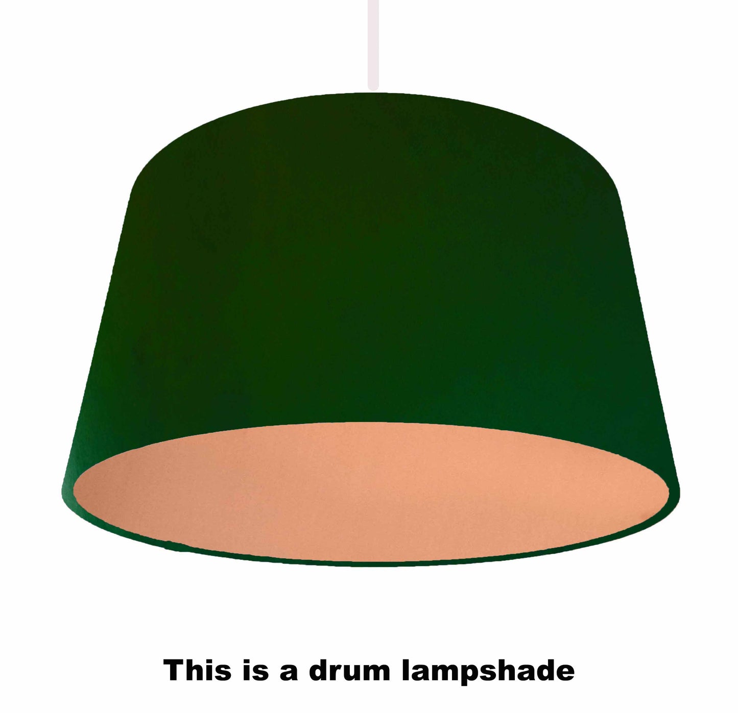 hunter green velvet ceiling light shade with brushed metallic copper lining