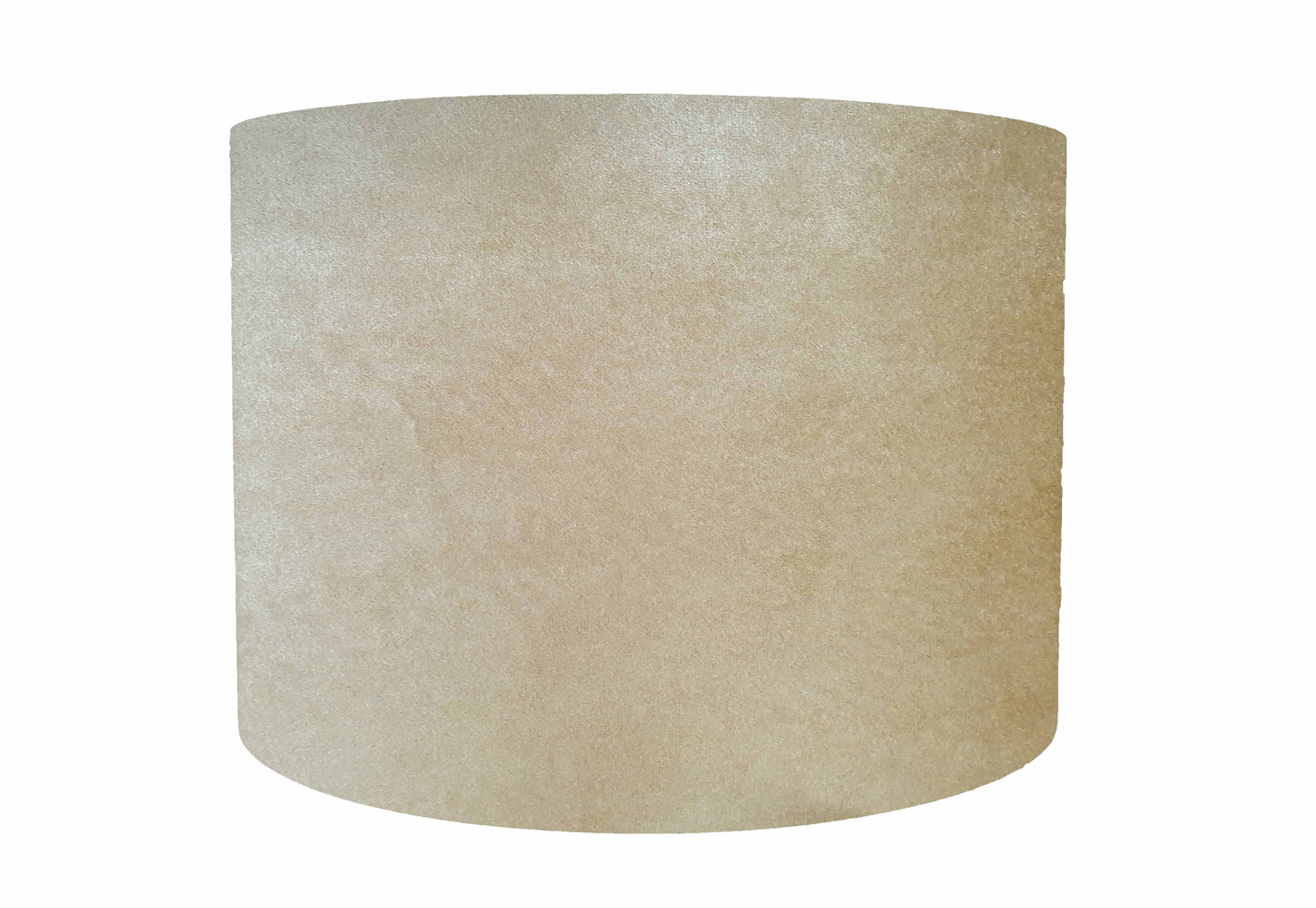 cream velvet drum lampshade, front view