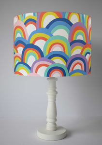 girl pastel rainbow table lamp shade
