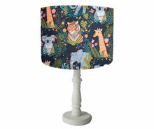 Load image into Gallery viewer, Dark Blue Jungle Themed Table Lamp Shade

