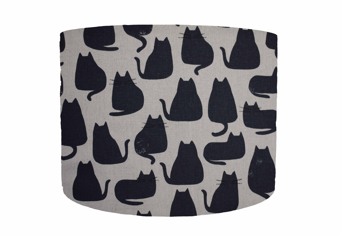 black cat silhouette linen mix lampshade