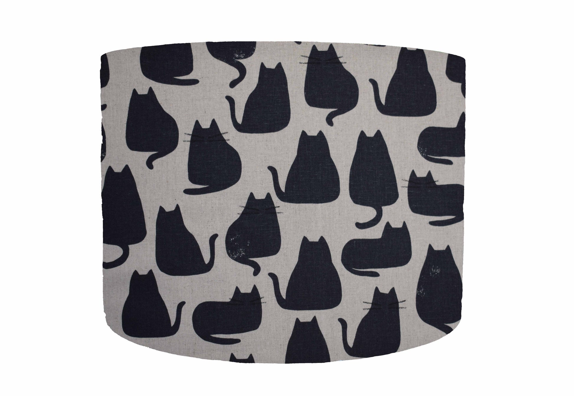 black cat silhouette linen mix lampshade