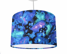 Load image into Gallery viewer, Purple and teal galaxy ceiling pendant light shade
