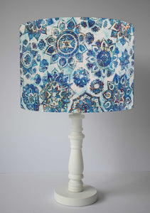 Blue and white mandala table lamp shade