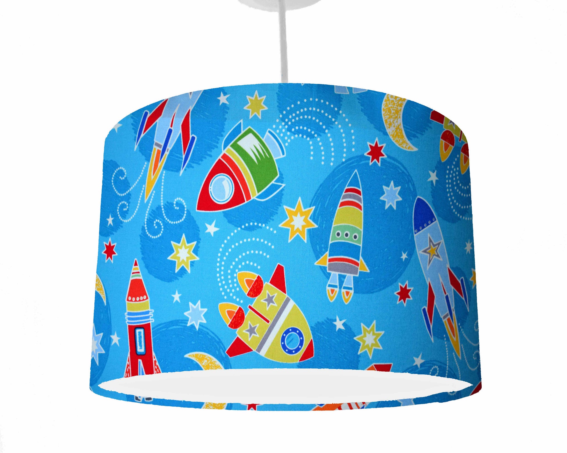 rocket in space ceiling pendant light