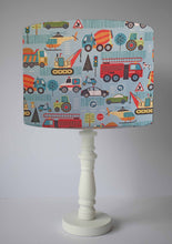 Load image into Gallery viewer, fire engine cars dumper truck themed table lamp shade
