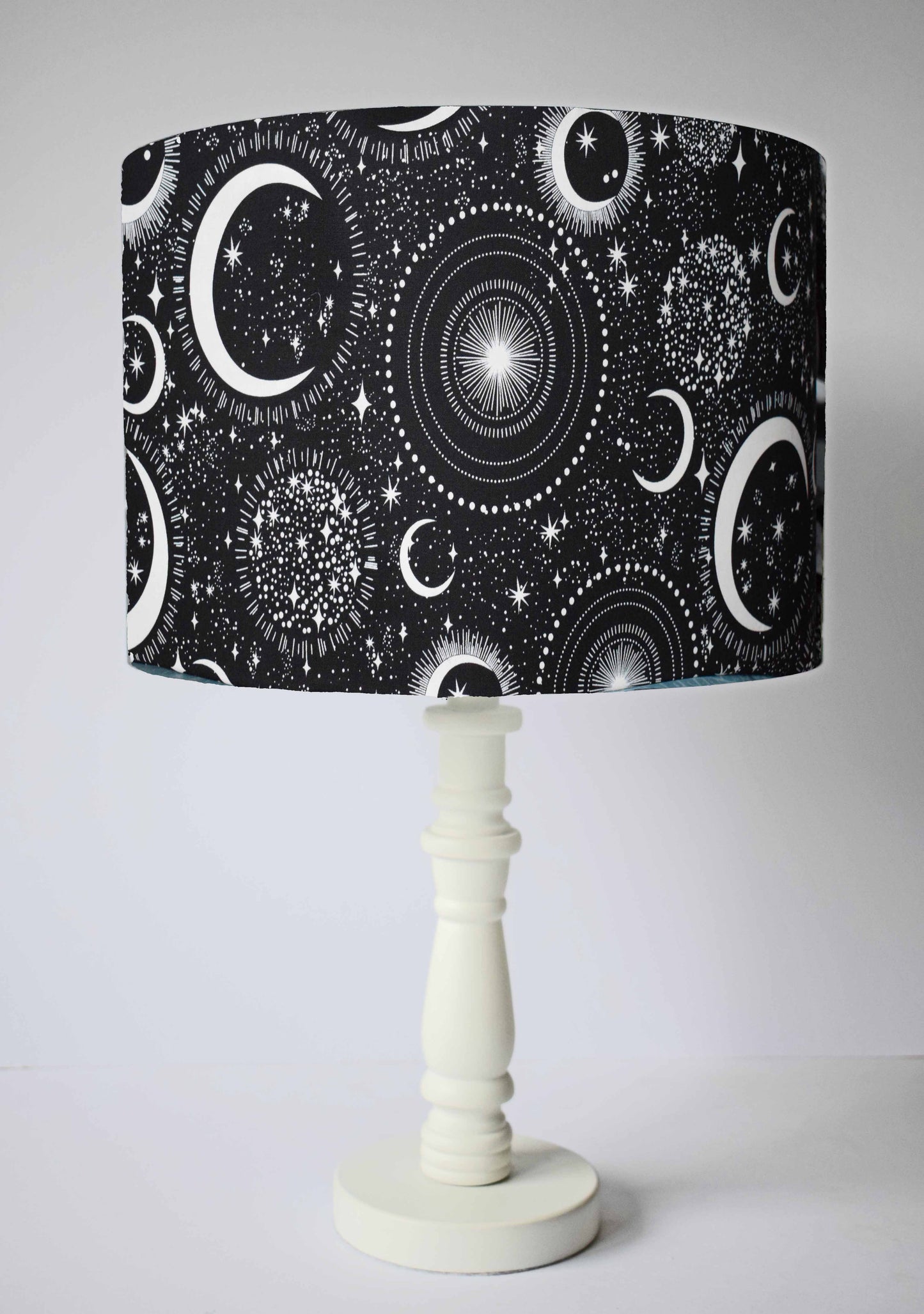 star and moon black table lamp shade