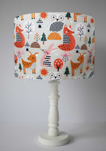 Load image into Gallery viewer, geo woodland animal themed table lamp shade
