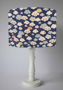 cute cloud navy blue table lamp shade kids