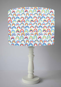 Rainbow themed table lamp shade