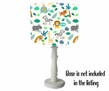 Load image into Gallery viewer, jungle themed table lamp shade for children
