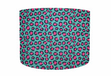 Load image into Gallery viewer, Teal and hot pink leopard print lampshade
