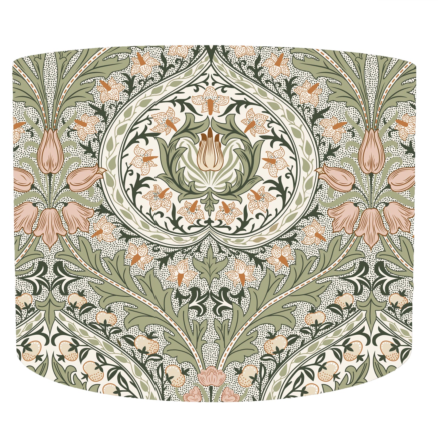 William Morris Green Eden Lampshade, Front View