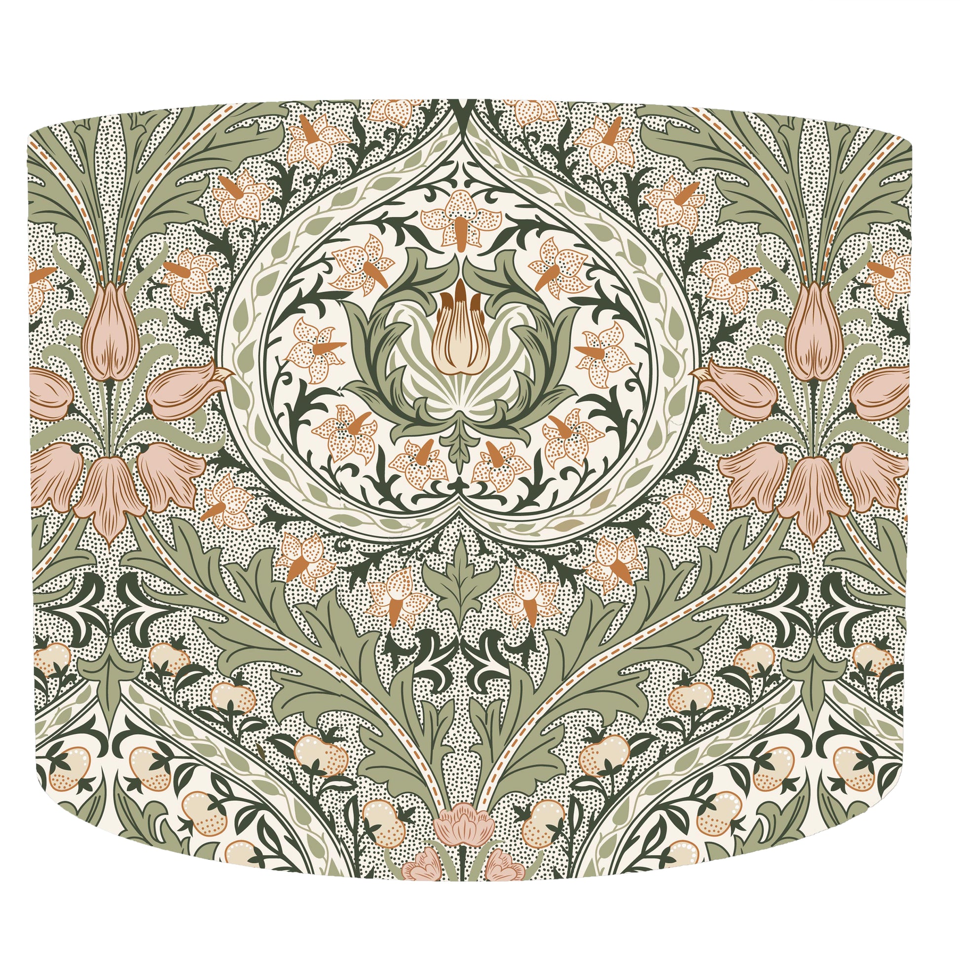 William Morris Green Eden Lampshade, Front View