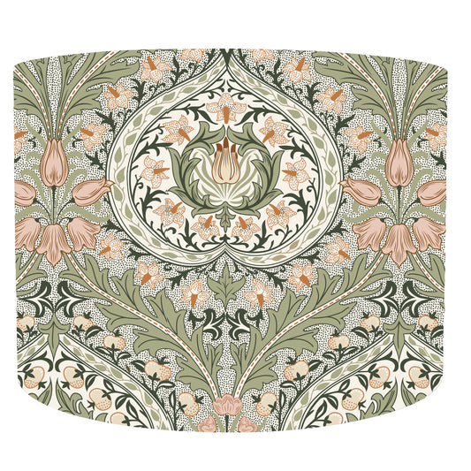 William Morris Green Eden Lampshade, Front View