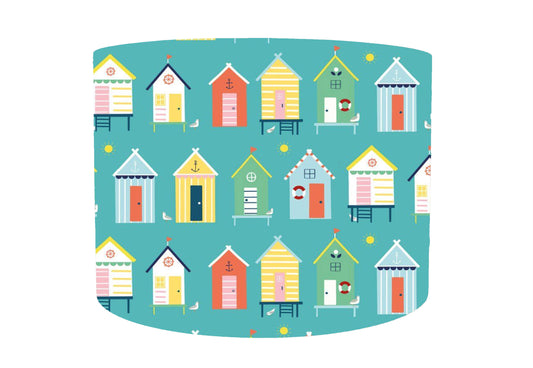 Beach Hut Lampshade, Teal Lampshade, Cute And Fun Decor