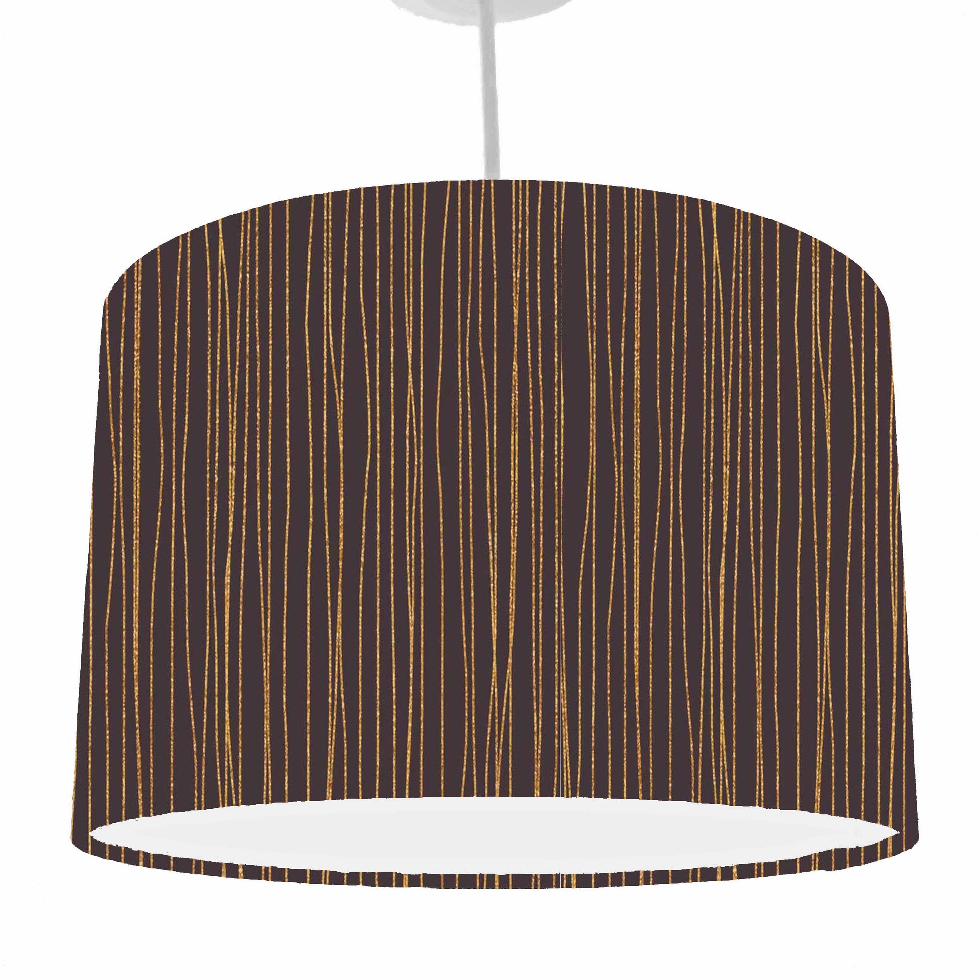Lampshade with black and copper striped pattern, ceiling light shade