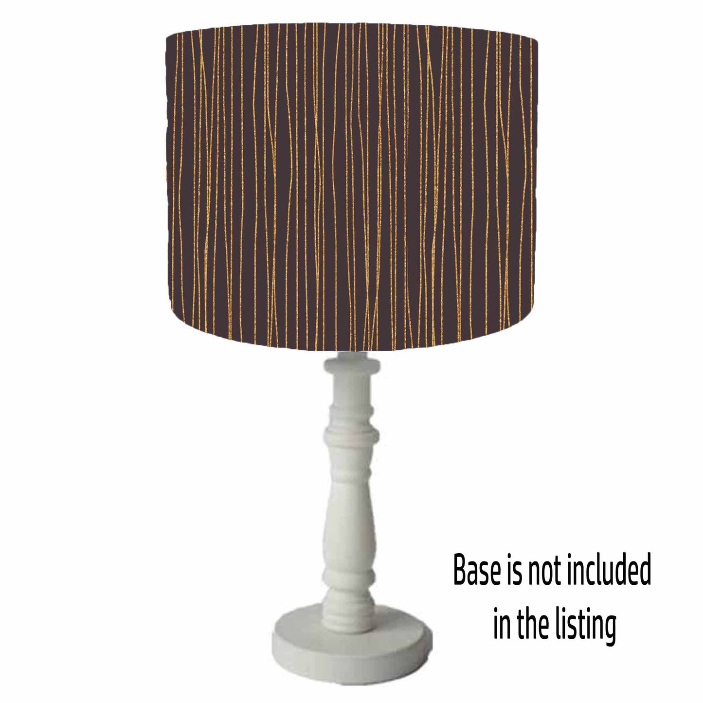 Black lampshade with copper lines table lampshade
