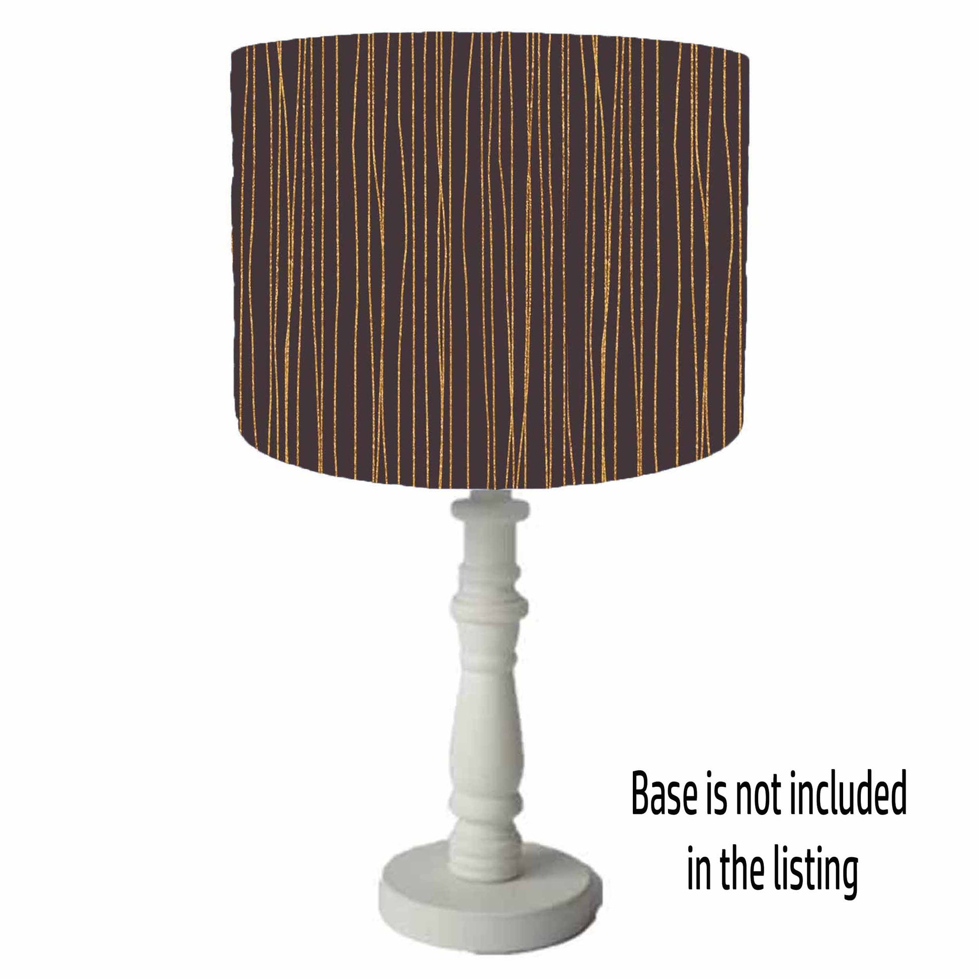 Black lampshade with copper lines table lampshade