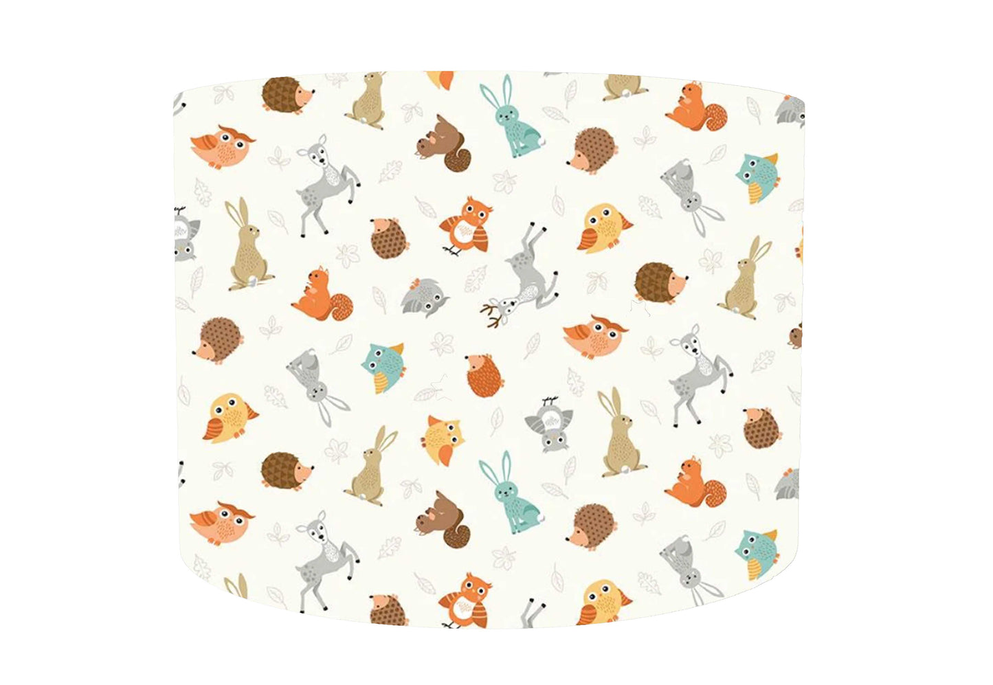 Scattered Woodland Animals Lampshade On Cream Scandi Nursery Decor