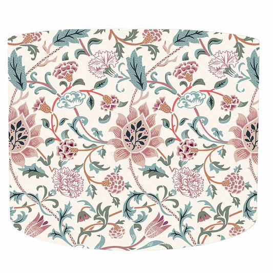 William Morris Evenlode in cream, pink and blue floral design. Drum lampshade