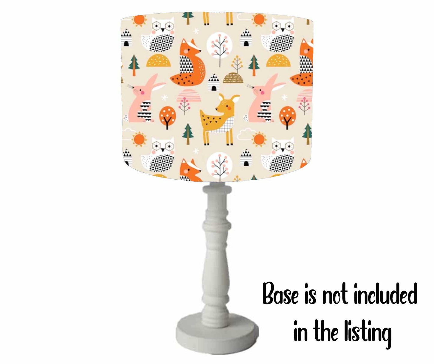 Scandi Woodland Lampshade, Kids Bedroom Decor