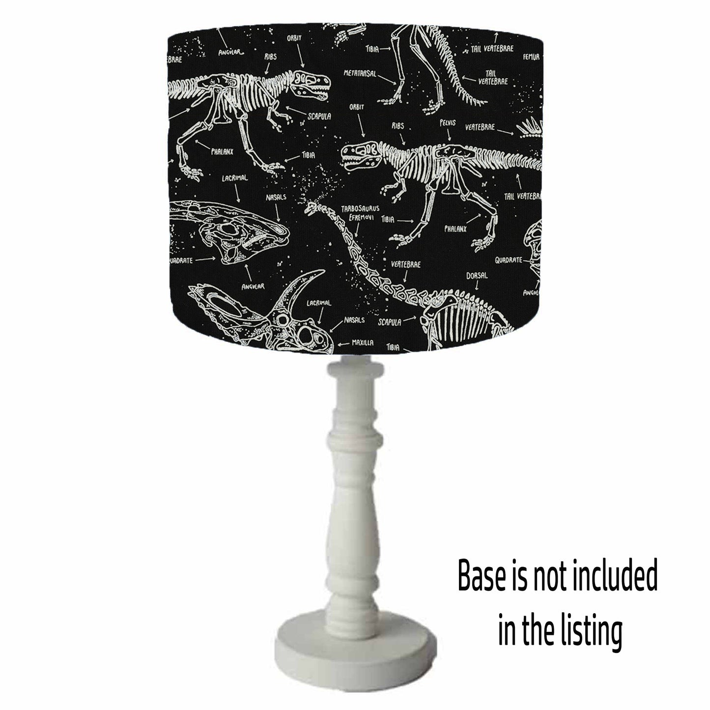 Glow In The Dark Dinosaur Skeleton Lampshade, Dinosaur Themed Bedroom