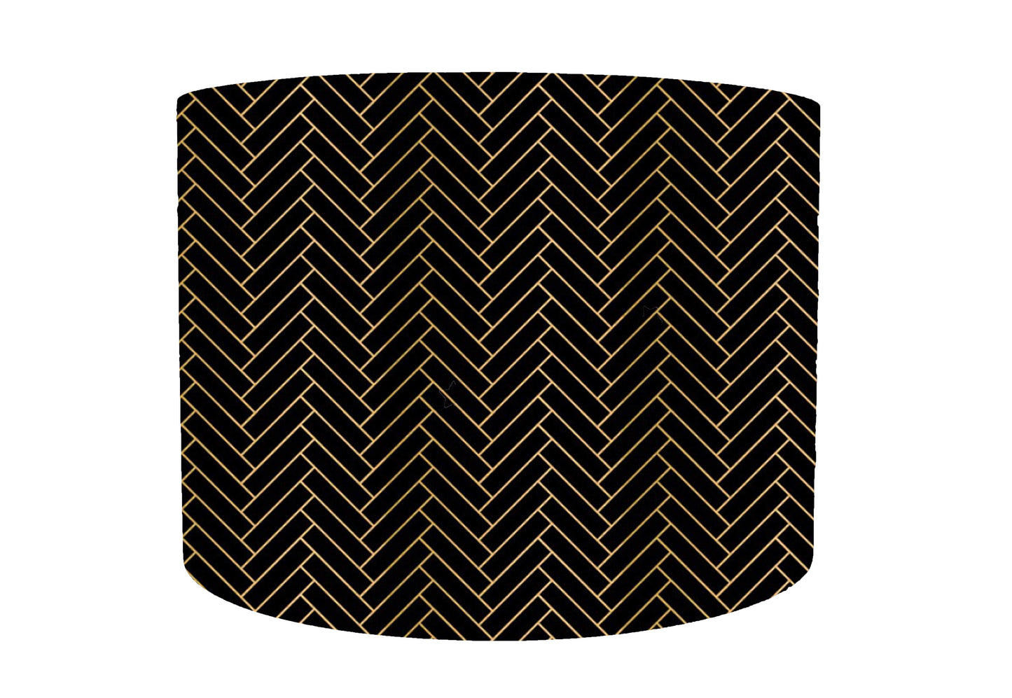 Black And Gold Lampshade, Gold Dashes, Metallic Gold Lining