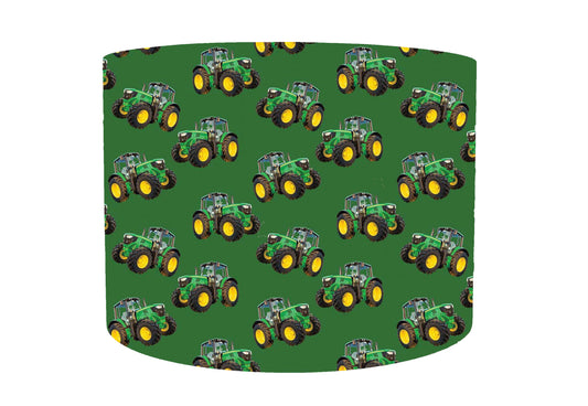 Green Tractor Lampshade, Farm Vehicle Bedroom Decor