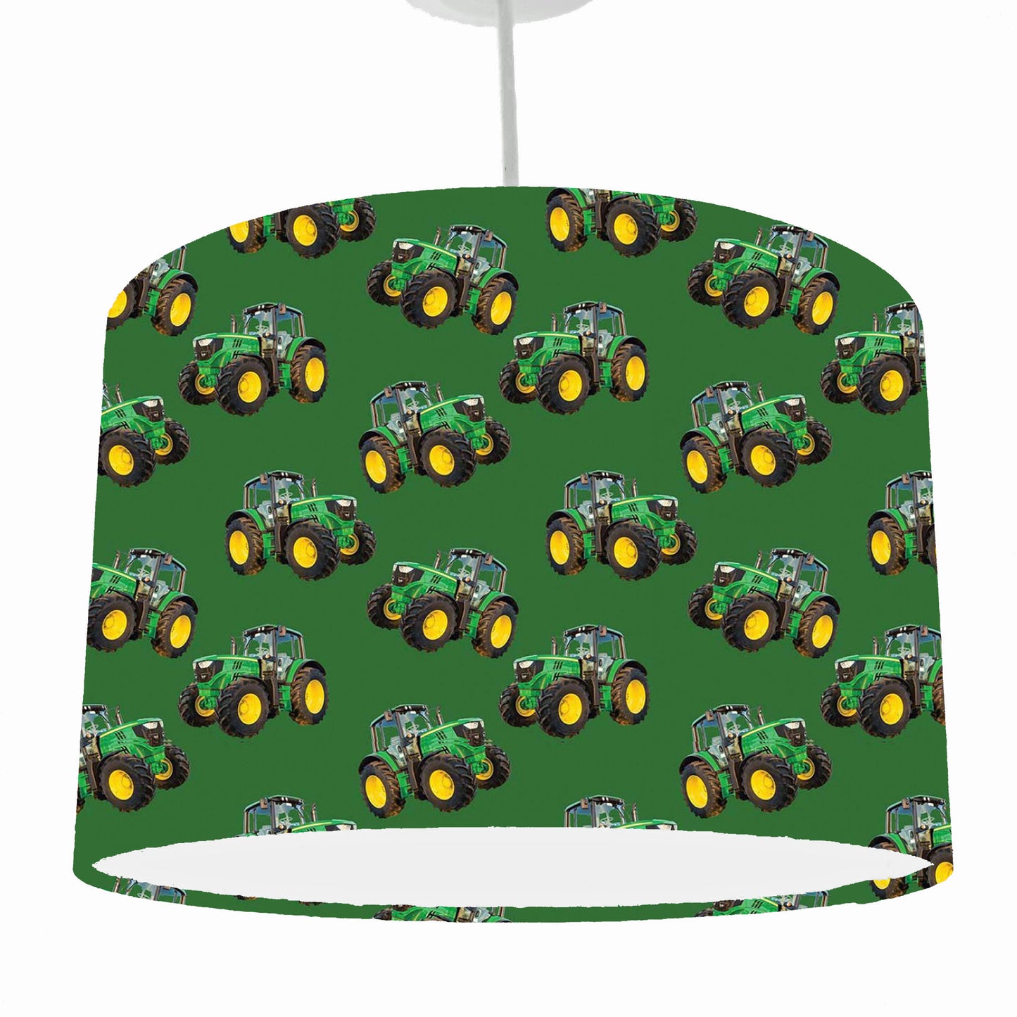 Green Tractor Lampshade, Farm Vehicle Bedroom Decor