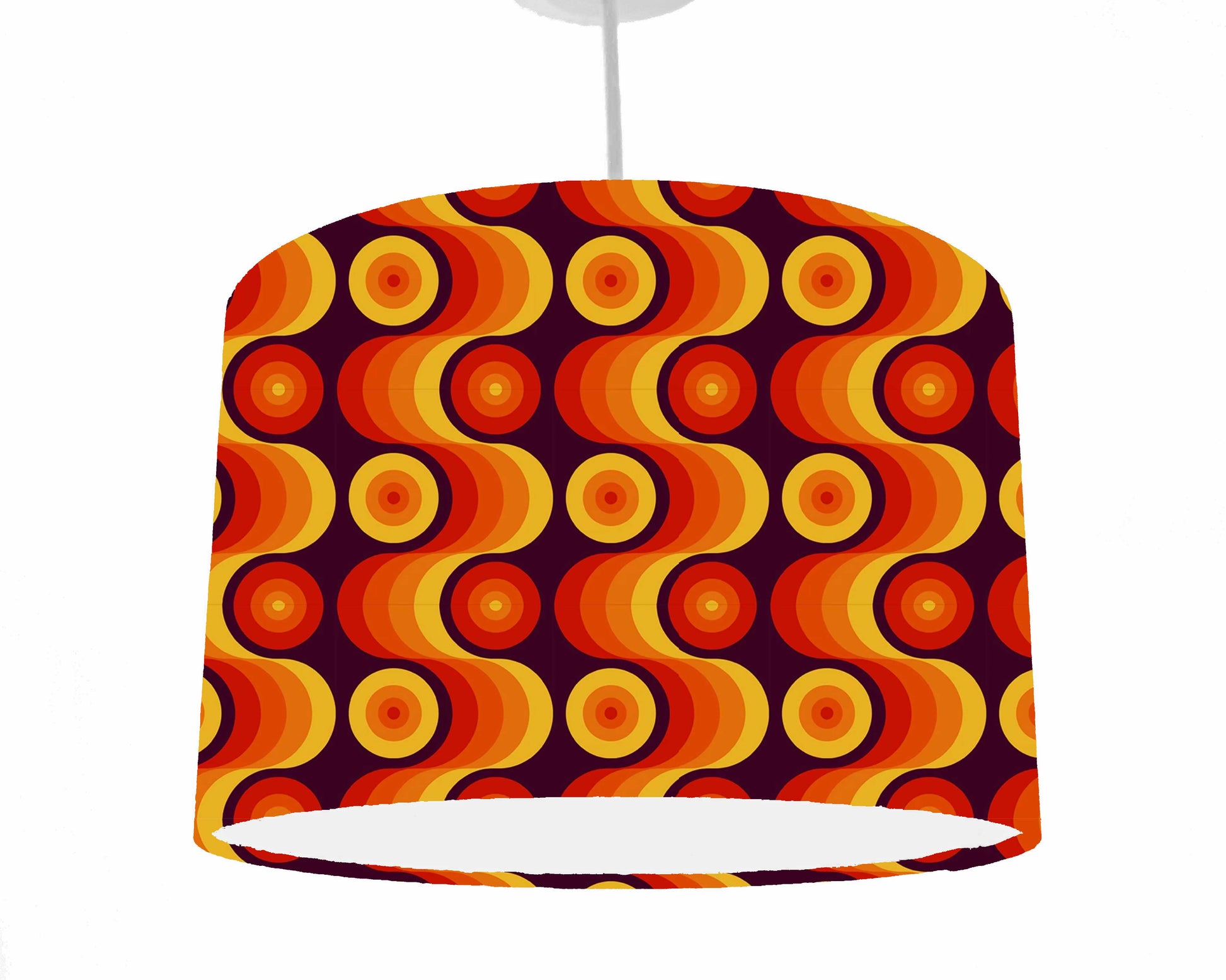 retro seventies style lampshade, ceiling light view