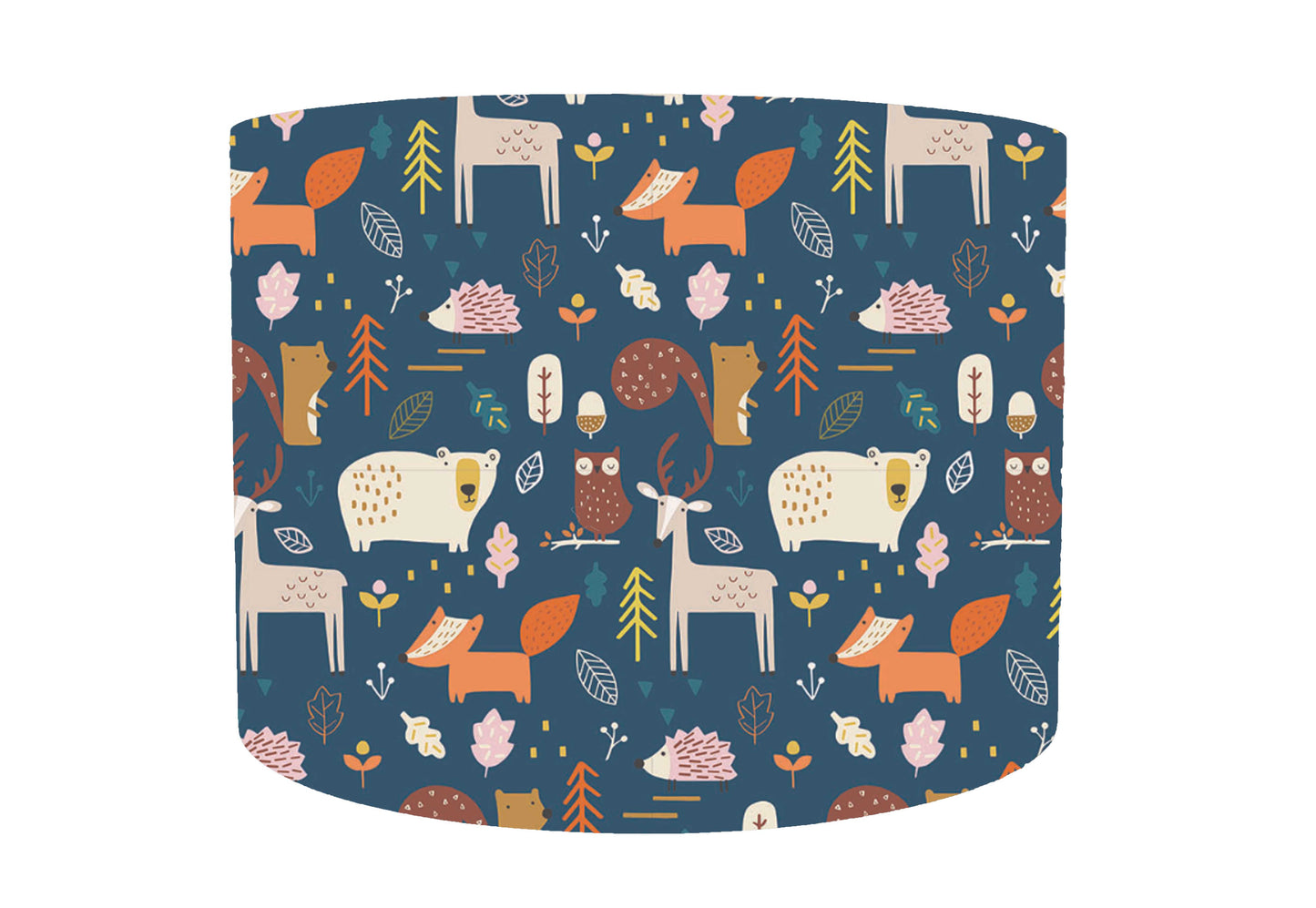 Blue Woodland Animals Lampshade, Woodland Habitat