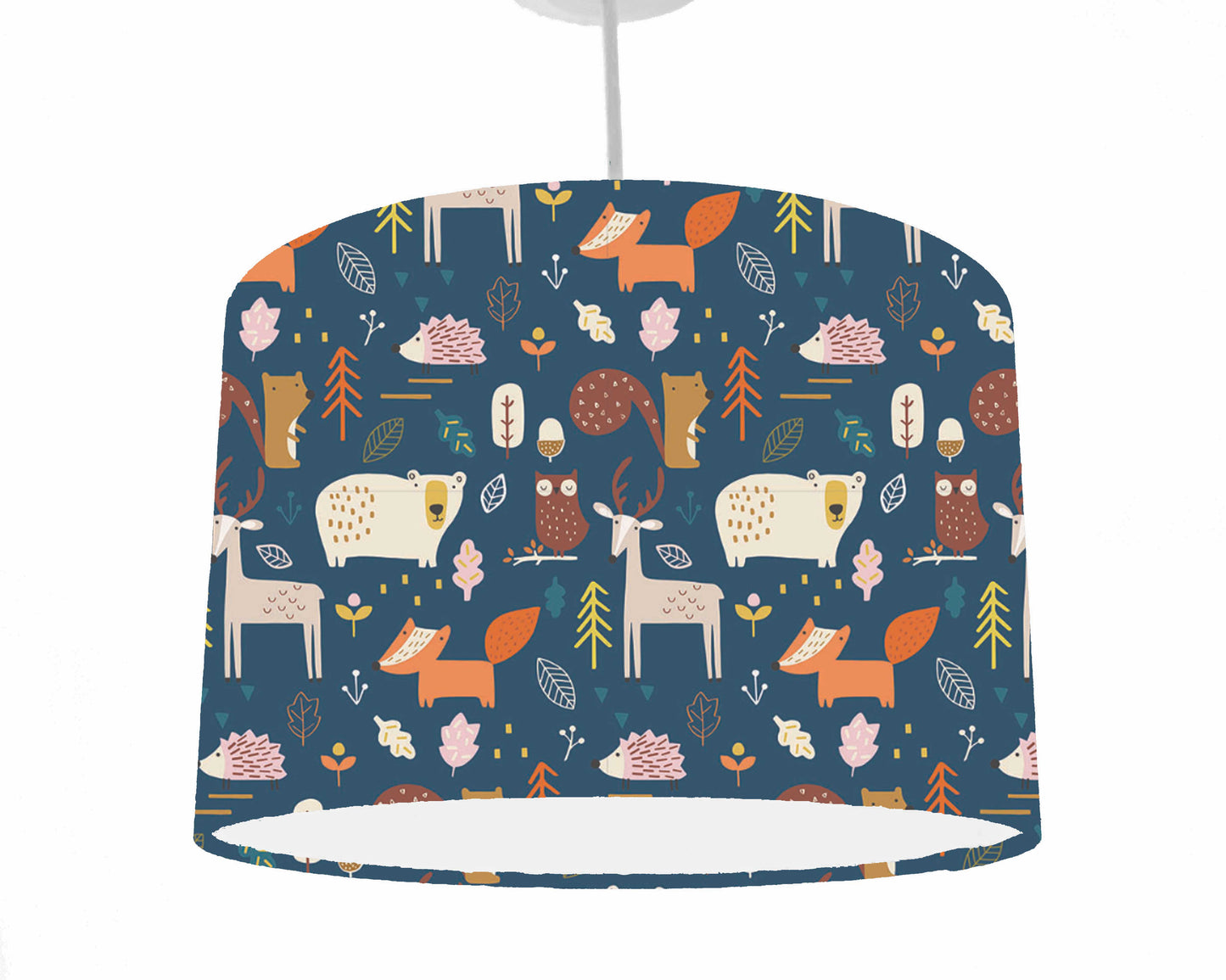 Blue Woodland Animals Lampshade, Woodland Habitat