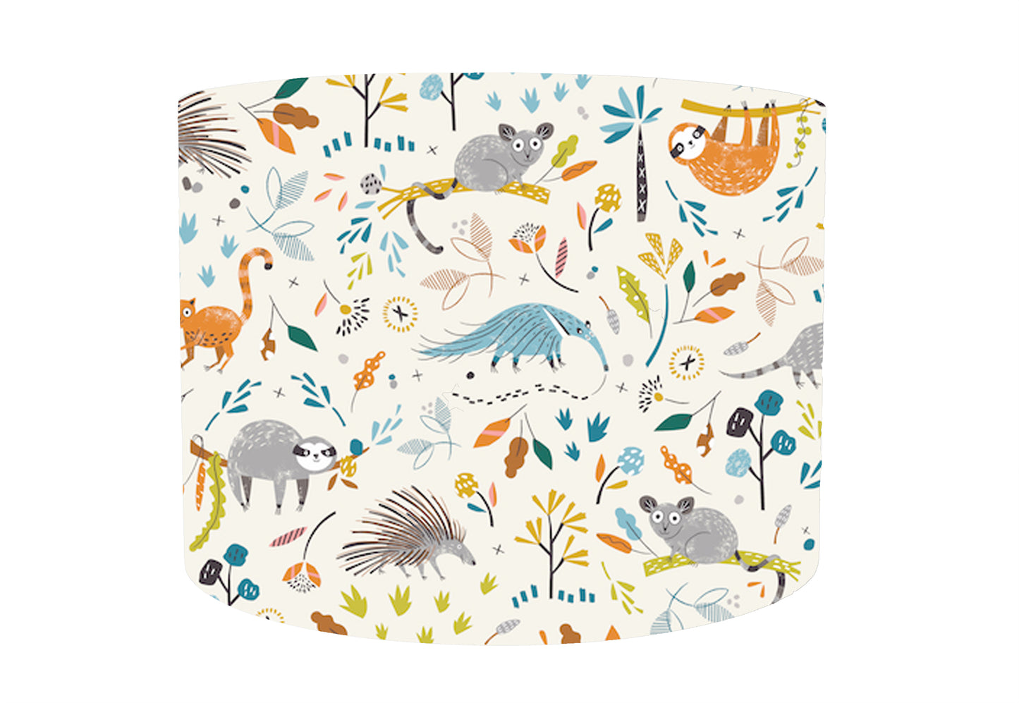 Rainforest Animals Lampshade, Neutral Nursery Decor