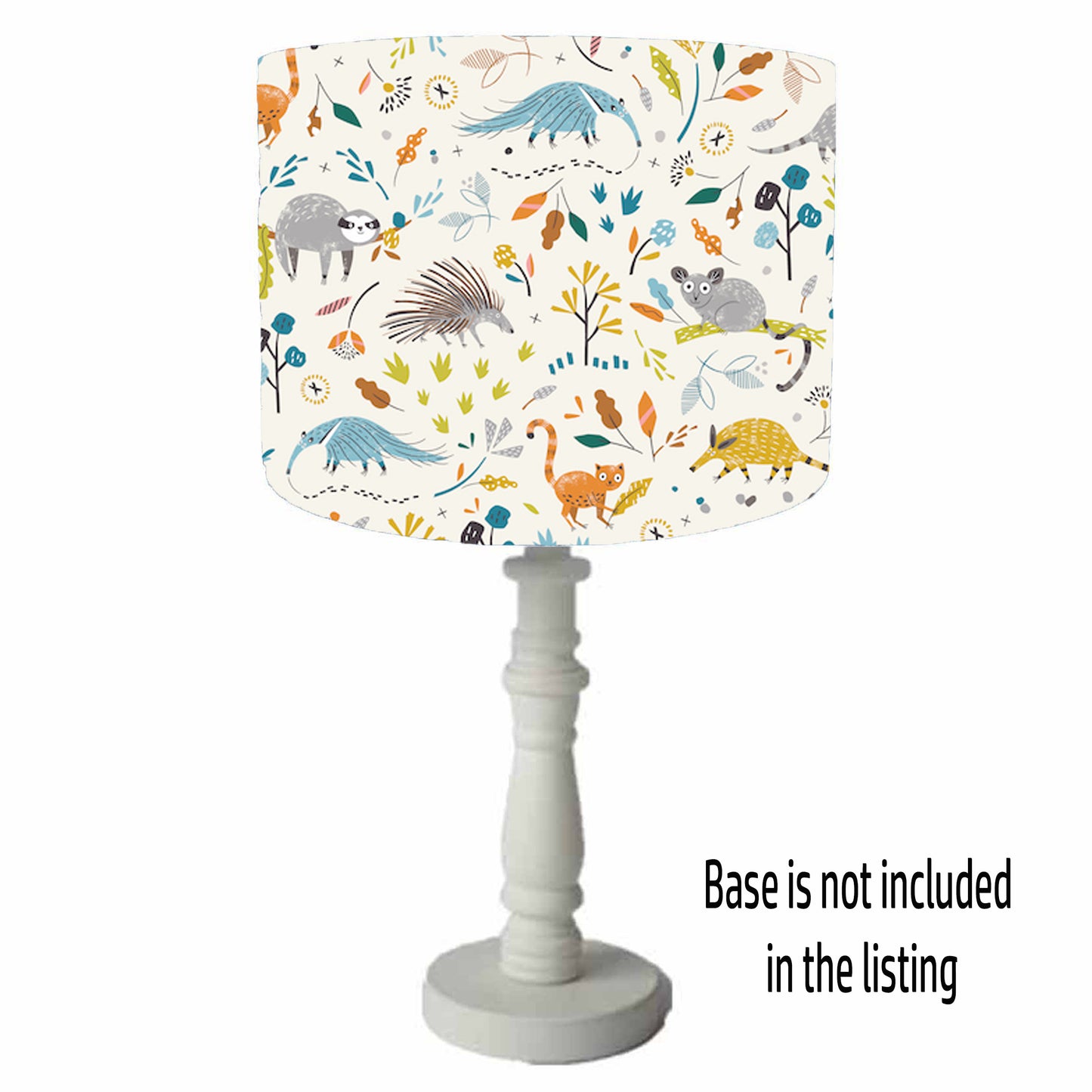 Rainforest Animals Lampshade, Neutral Nursery Decor