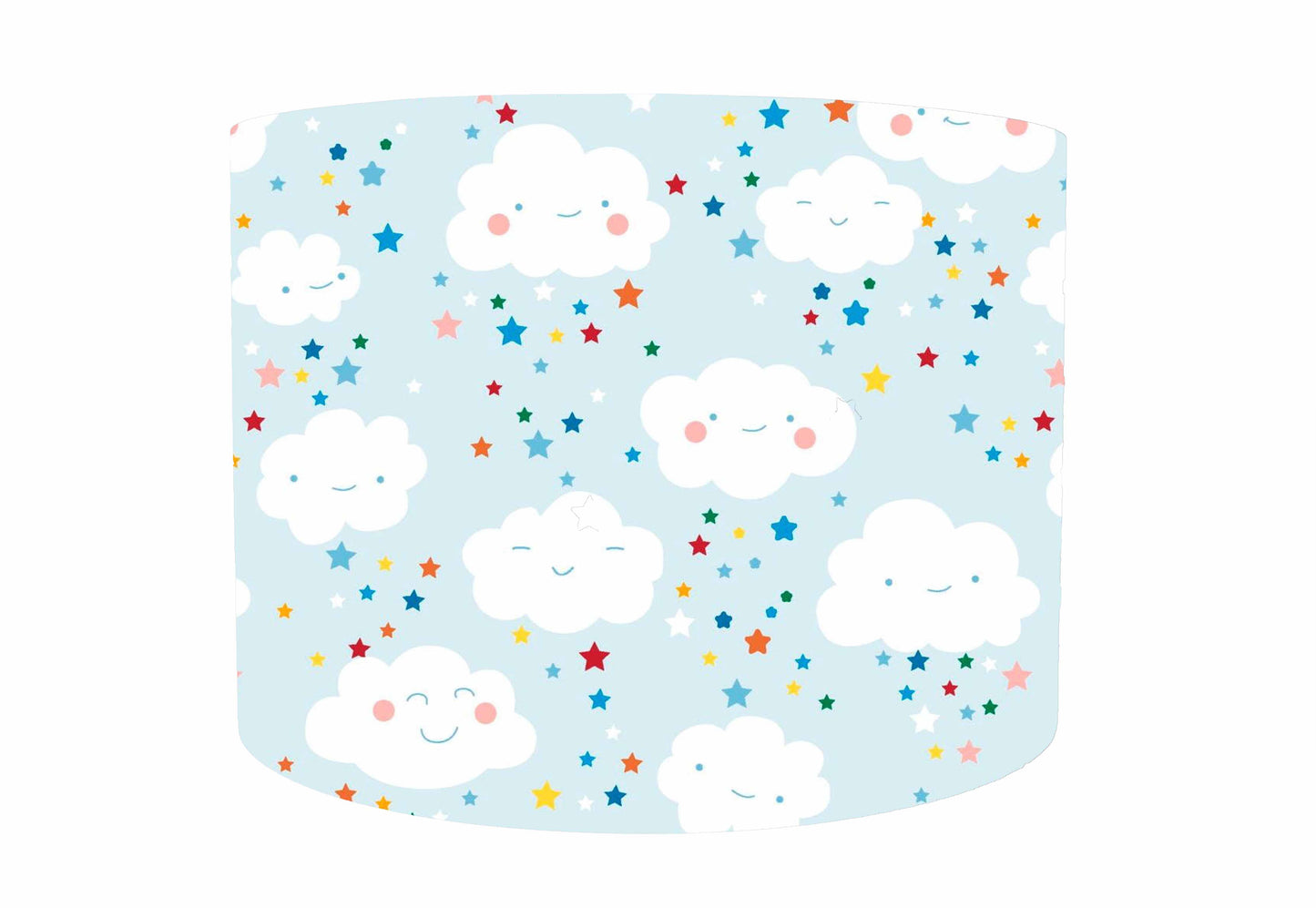 Blue Clouds And Rainbow Raindrops Lampshade