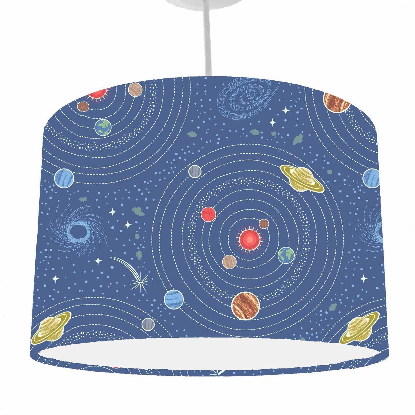 Glow In The Dark Planet Lampshade, Blue Space Lightshade, Space Nursery Decor