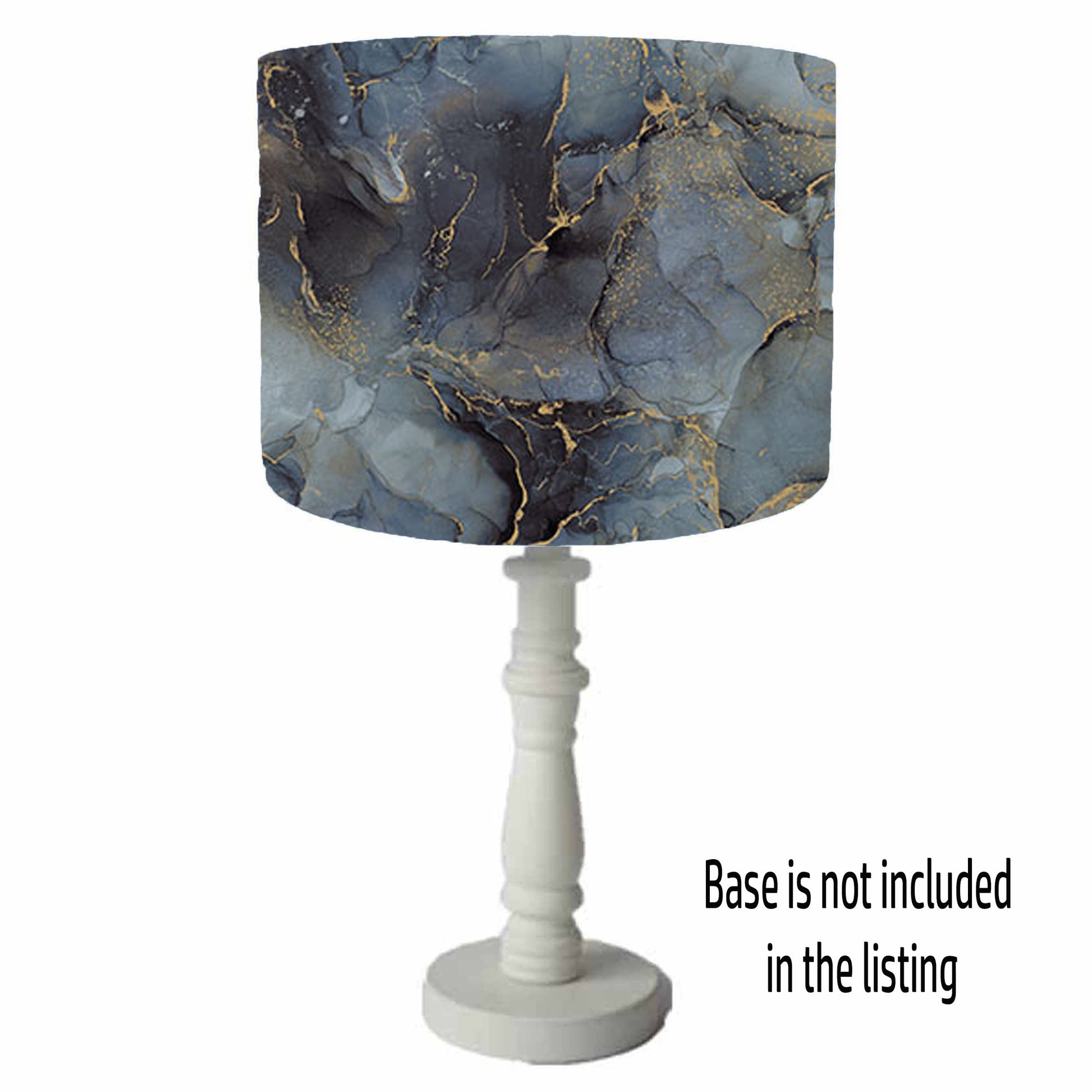 dark grey and gold marbled lampshade, table lamp shade view